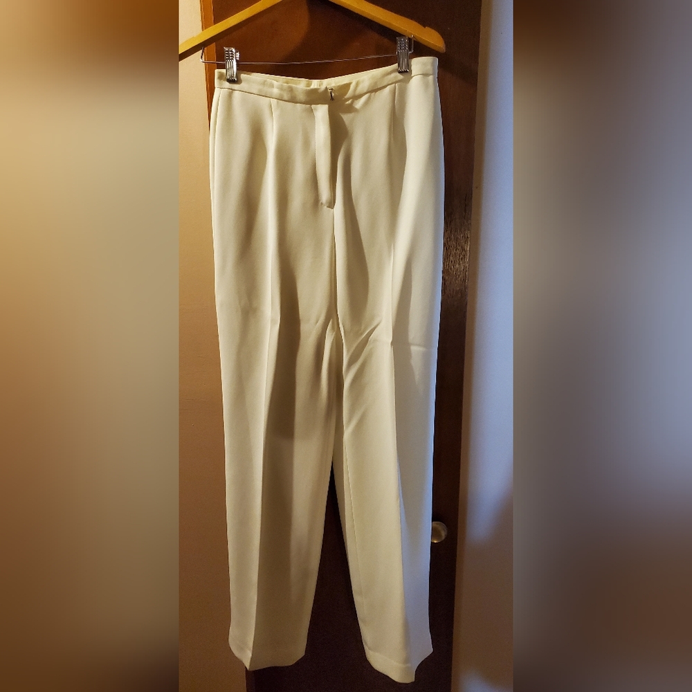 Women's Off White Dress Pants - Classic Straight Fit